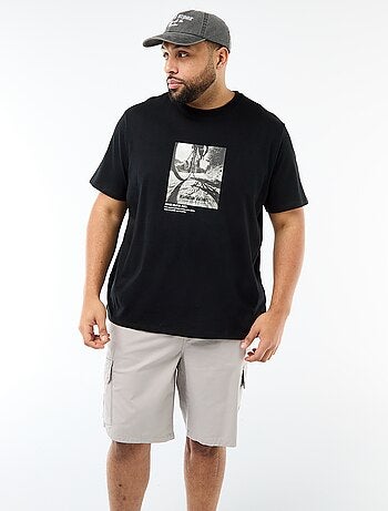 T-shirt imprimé à manches courtes et col rond