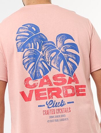 T-shirt imprimé à manches courtes et col rond