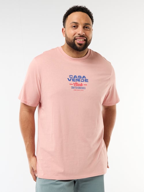 T-shirt imprimé à manches courtes et col rond - Kiabi