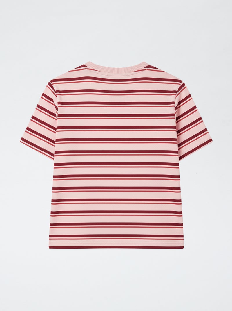 T-shirt imprimé à manches courtes et col rond Rouge - Kiabi