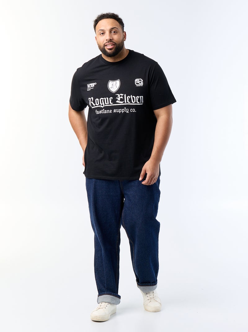 T-shirt imprimé à manches courtes Noir - Kiabi