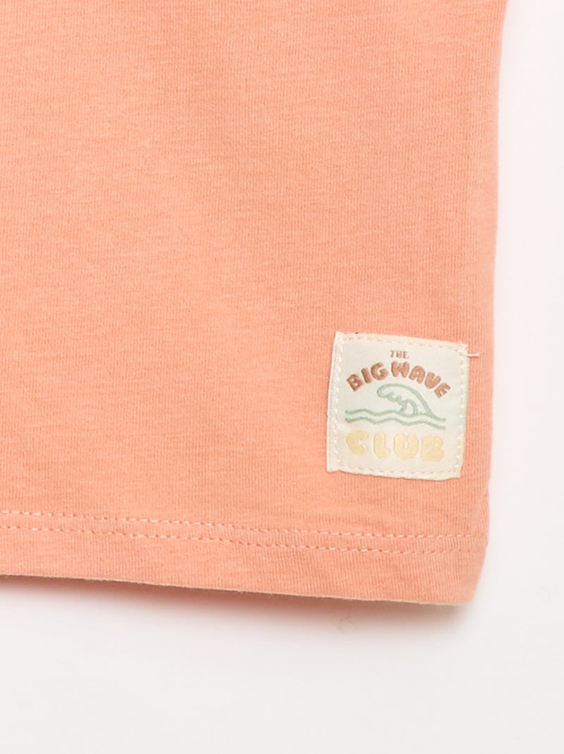 T-shirt imprimé à manches courtes Orange - Kiabi