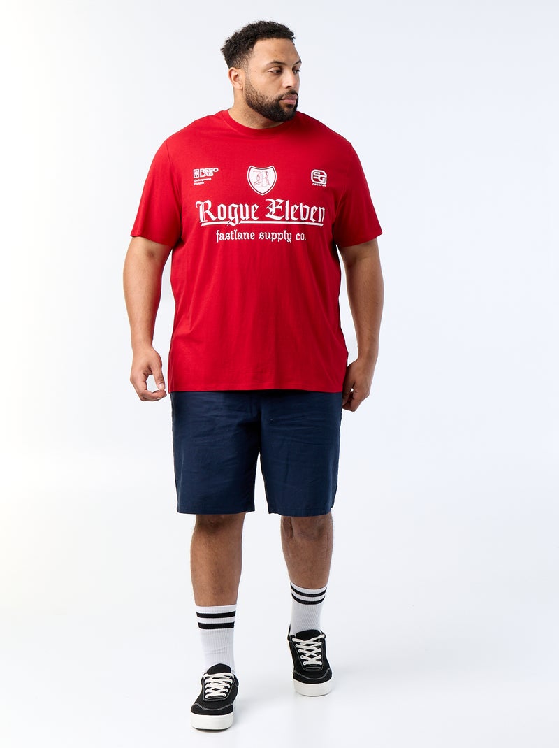 T-shirt imprimé à manches courtes Rouge - Kiabi