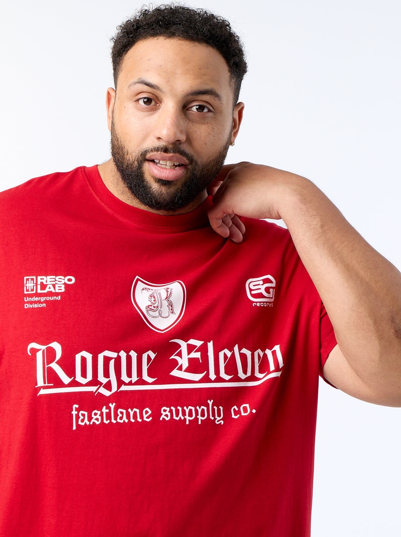 T-shirt imprimé à manches courtes Rouge - Kiabi