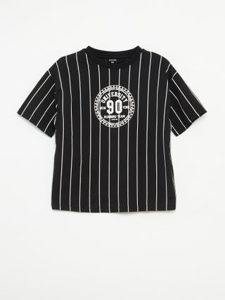 T-shirt imprimé à manches courtes style université américaine