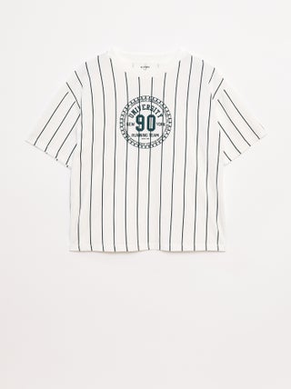 T-shirt imprimé à manches courtes style université américaine