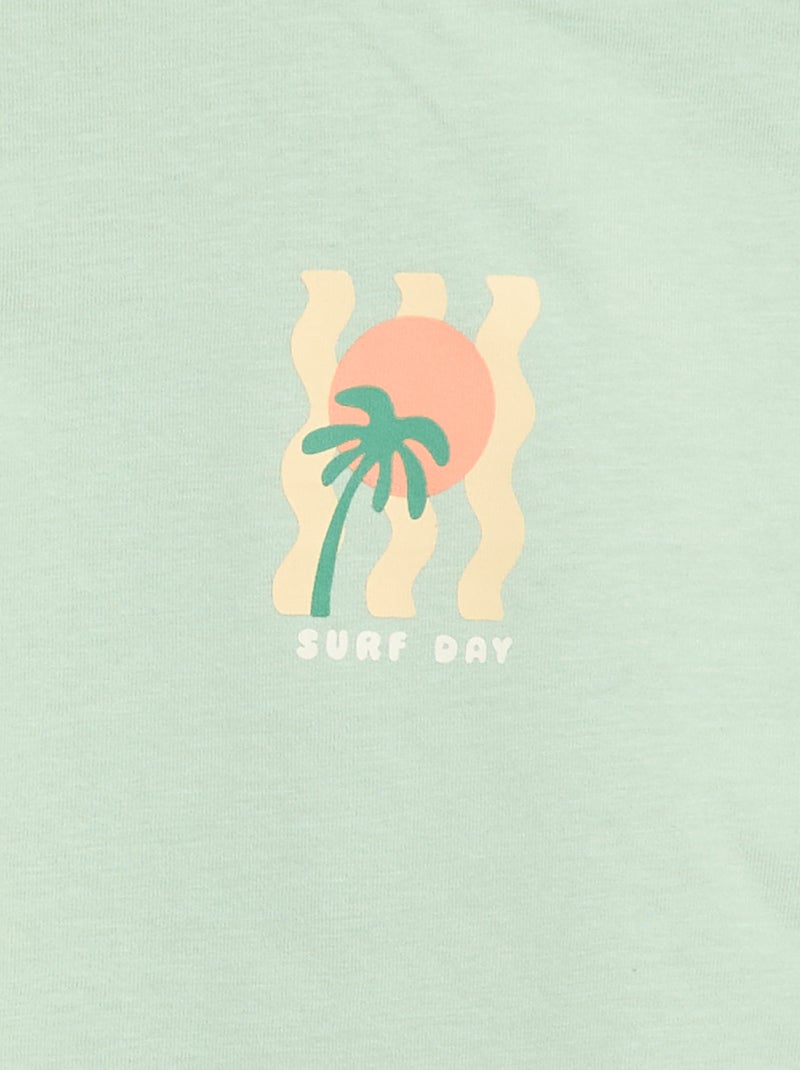 T-shirt imprimé à manches courtes Vert - Kiabi