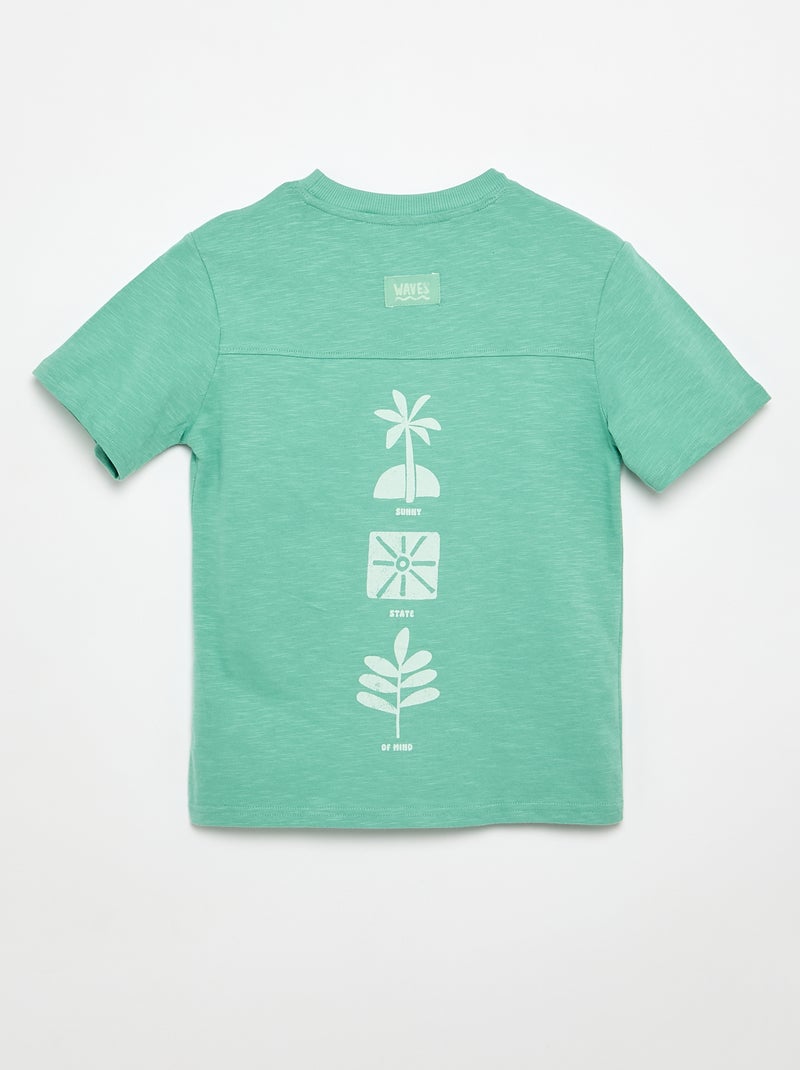 T-shirt imprimé  à manches courtes Vert - Kiabi