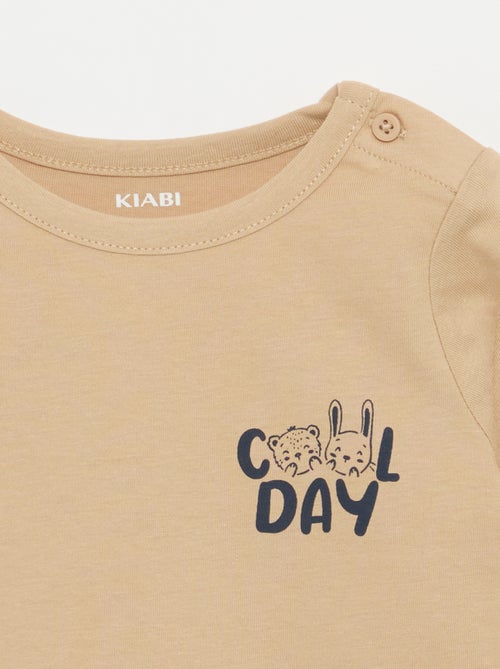 T-shirt imprimé à manches longues - Kiabi