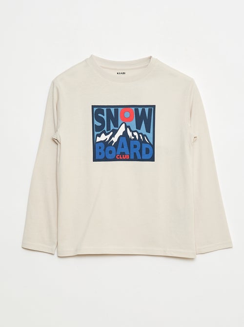 T-shirt imprimé à manches longues - Kiabi