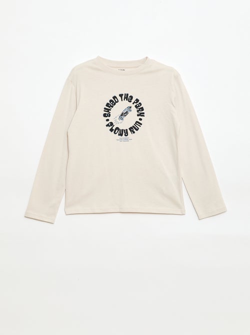 T-shirt imprimé à manches longues - Kiabi