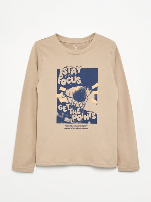 T-shirt imprimé à manches longues - Kiabi