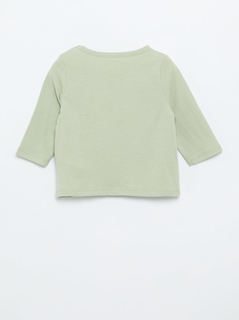 T-shirt imprimé à manches longues Blanc - Kiabi
