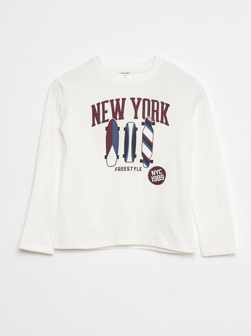 T-shirt imprimé à manches longues - Kiabi