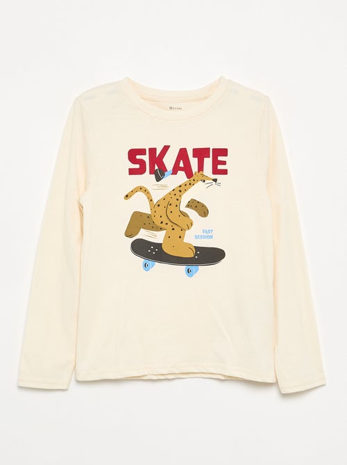 T-shirt imprimé à manches longues - Kiabi
