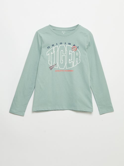 T-shirt imprimé à manches longues - Kiabi