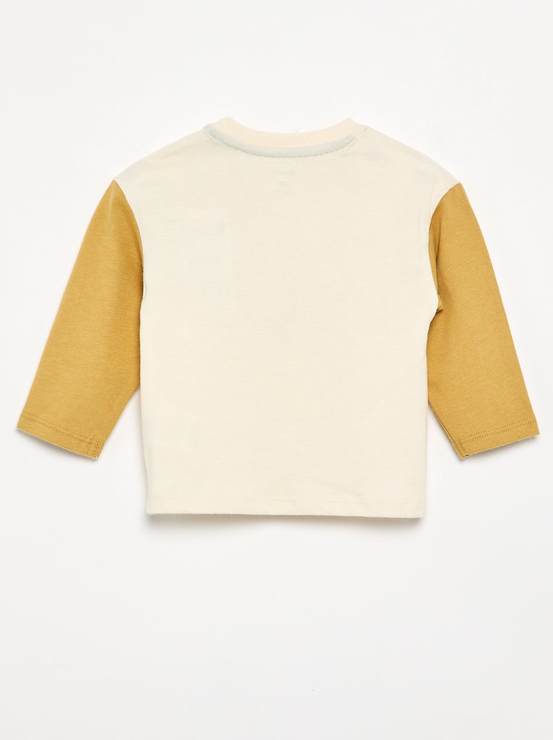 T-shirt imprimé à manches longues Blanc - Kiabi