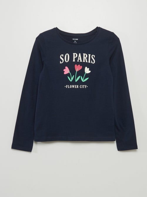 T-shirt imprimé à manches longues - Kiabi