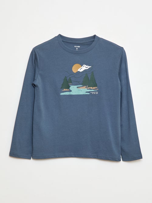 T-shirt imprimé à manches longues - Kiabi