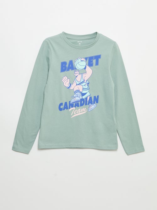 T-shirt imprimé à manches longues - Kiabi