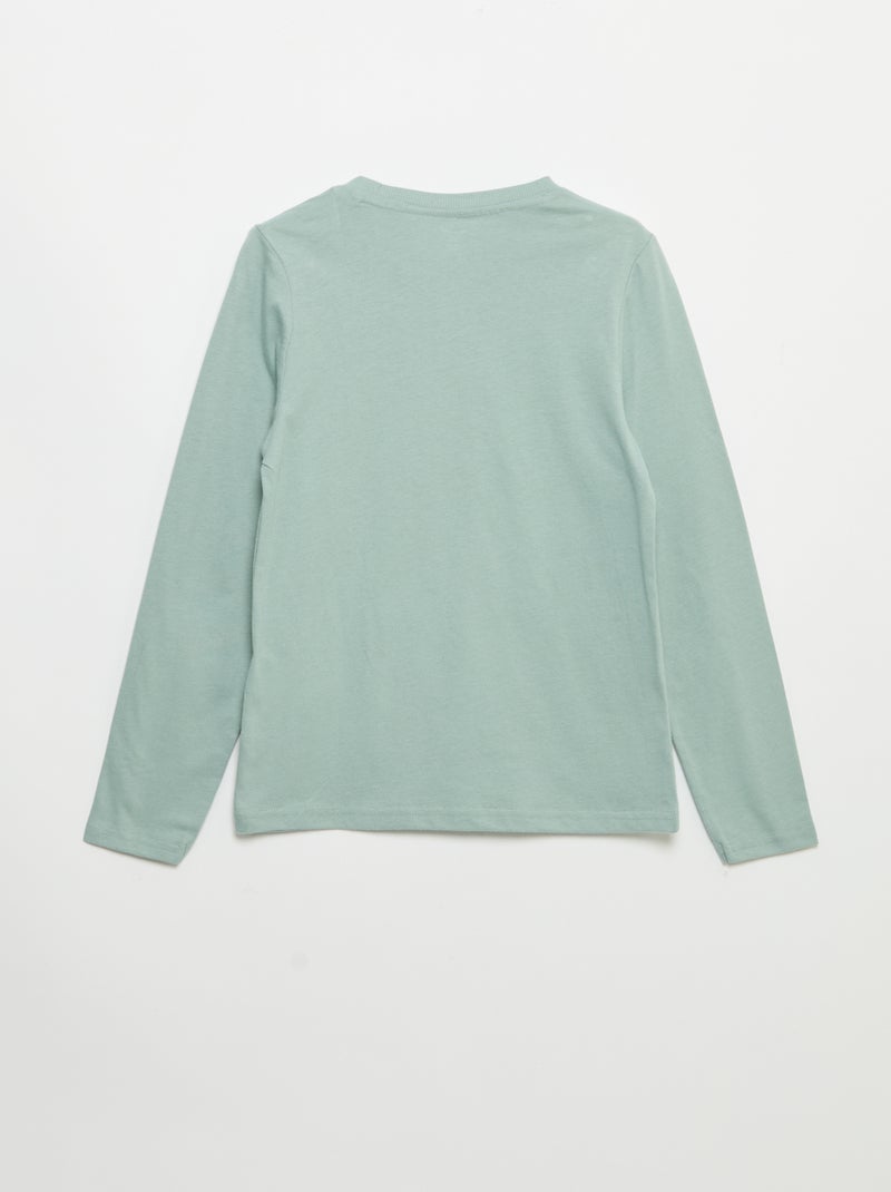 T-shirt imprimé à manches longues Bleu - Kiabi