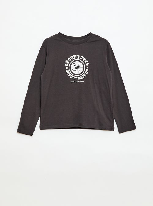 T-shirt imprimé à manches longues - Kiabi