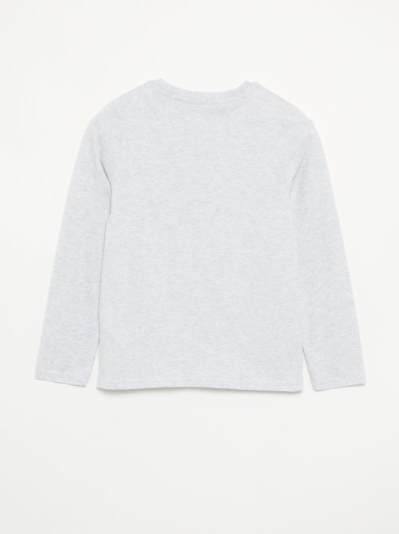 T-shirt imprimé à manches longues Gris - Kiabi