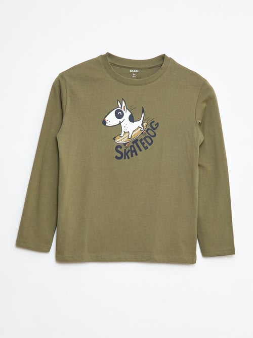 T-shirt imprimé à manches longues - Kiabi