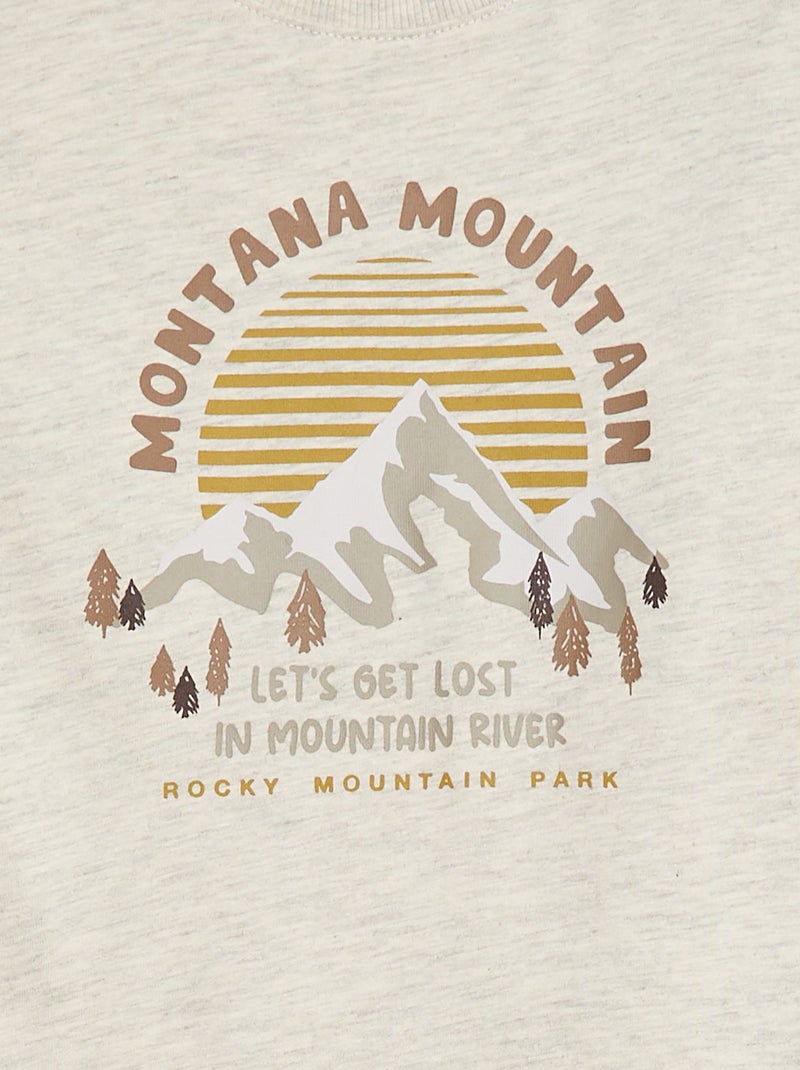 T-shirt imprimé à manches longues Marron - Kiabi