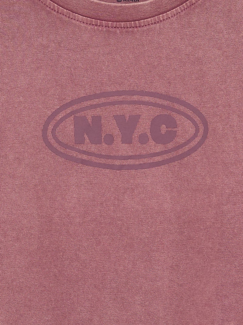 T-shirt imprimé à manches longues Marron - Kiabi