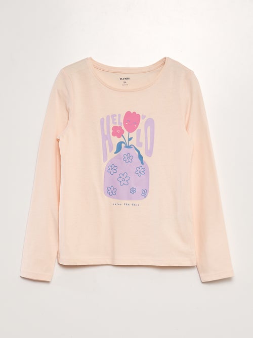 T-shirt imprimé à manches longues - Kiabi
