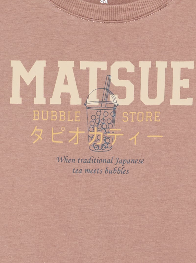 T-shirt imprimé à manches longues Rose - Kiabi