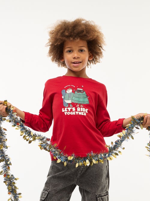 T-shirt imprimé à manches longues - Kiabi