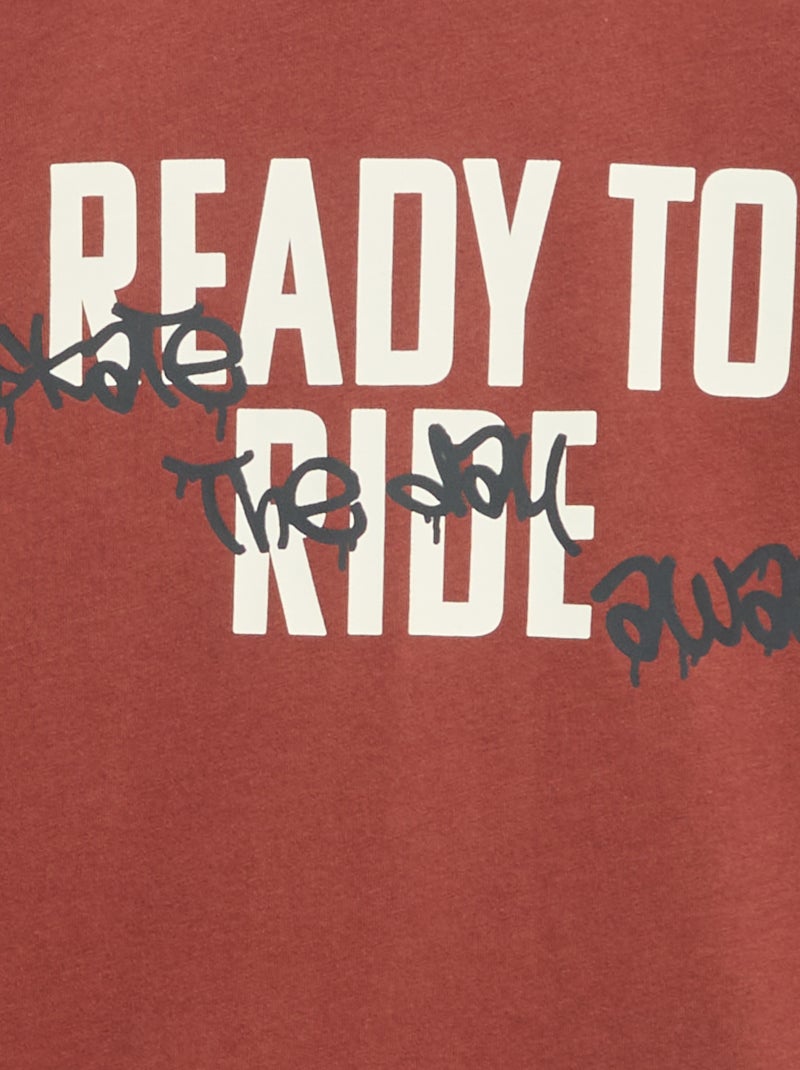 T-shirt imprimé à manches longues Rouge - Kiabi