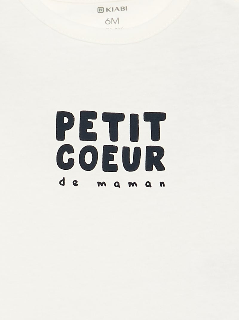 T-shirt imprimé à manches longues Vert - Kiabi