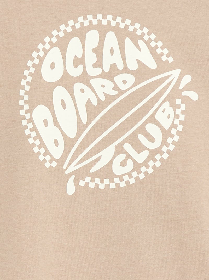 T-shirt imprimé à message Beige - Kiabi