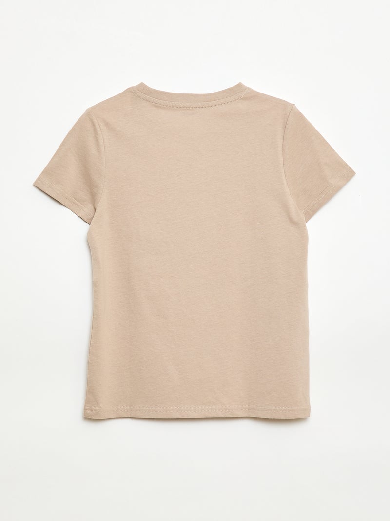 T-shirt imprimé à message Beige - Kiabi