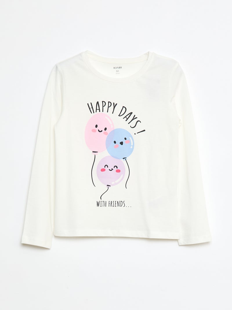 T-shirt imprimé à message Blanc - Kiabi