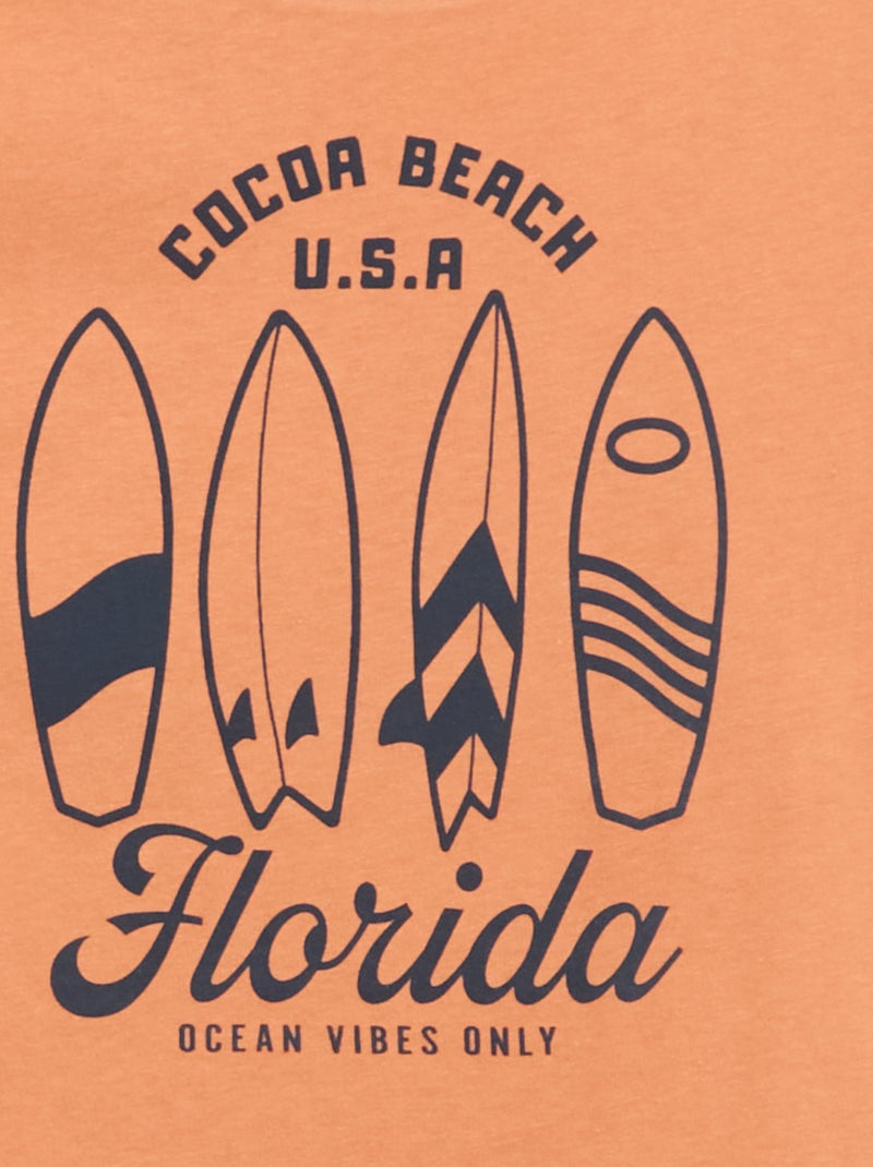 T-shirt imprimé à message Marron - Kiabi