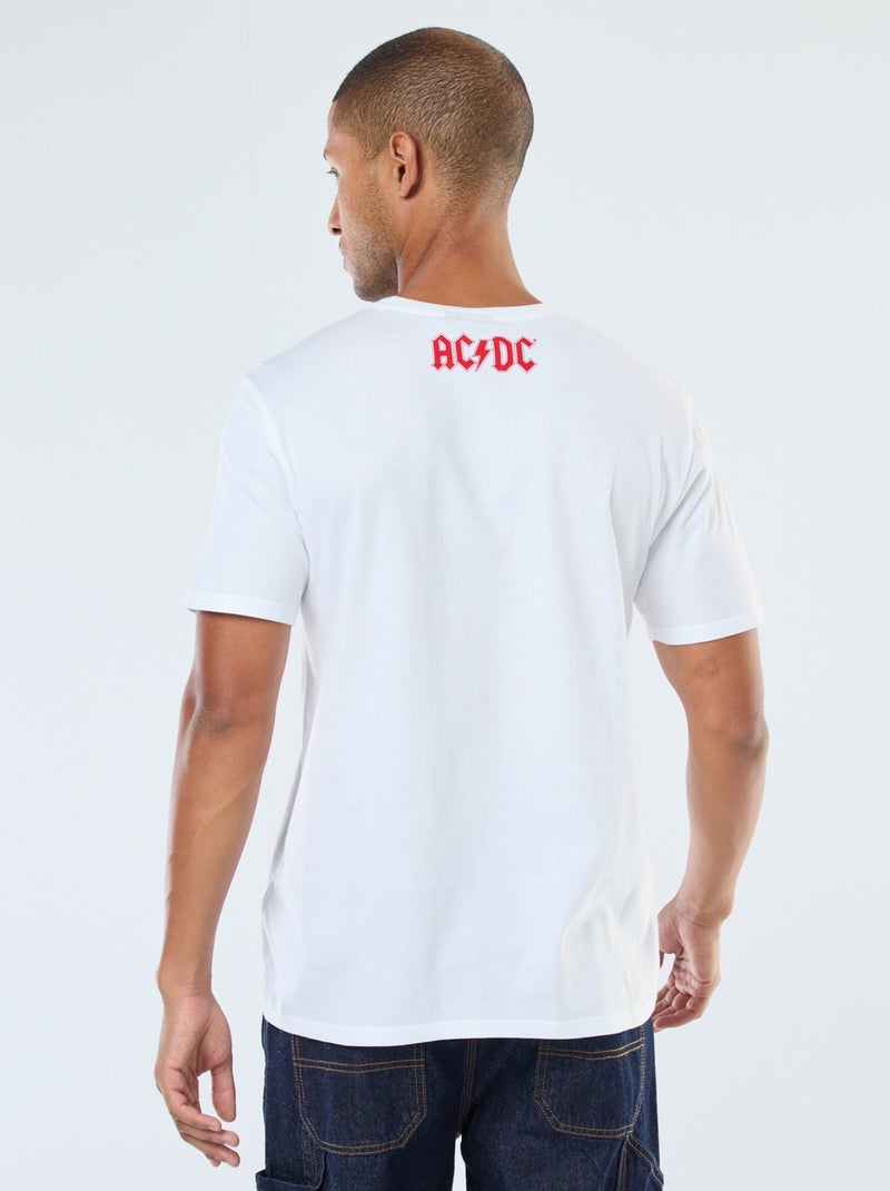 T-shirt imprimé 'AC/DC' à manches courtes Blanc - Kiabi
