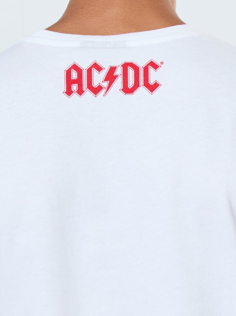 T-shirt imprimé 'AC/DC' à manches courtes Blanc - Kiabi