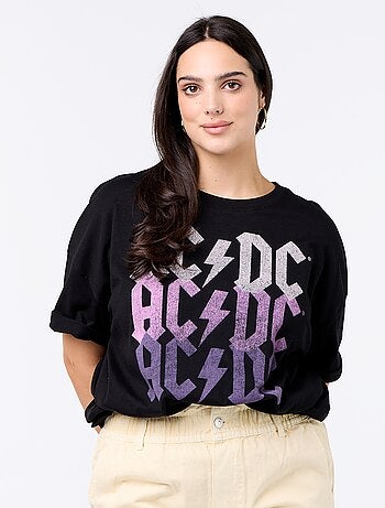 T-shirt imprimé 'AC/DC' à manches courtes