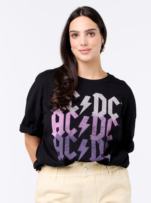 T-shirt imprimé 'AC/DC' à manches courtes - Kiabi