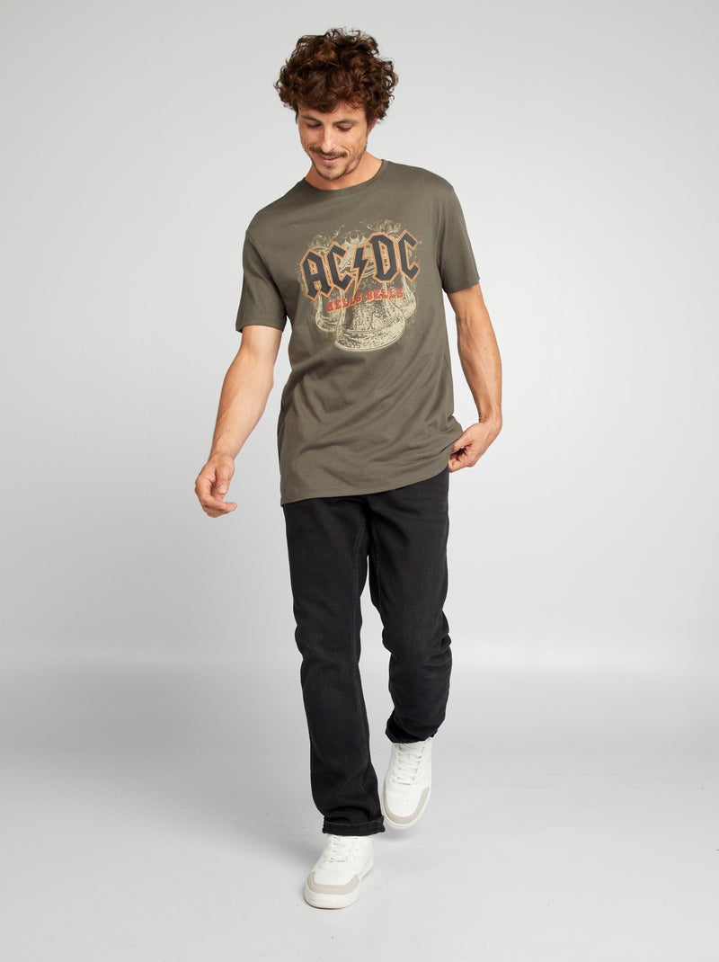 T-shirt imprimé ACDC Kaki - Kiabi