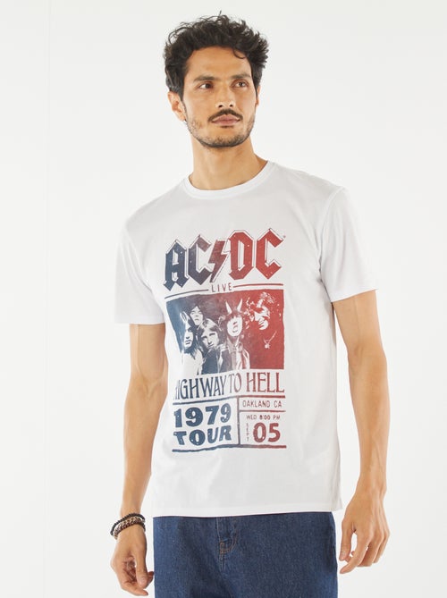 T-shirt imprimé 'AC/DC' manches courtes - Kiabi