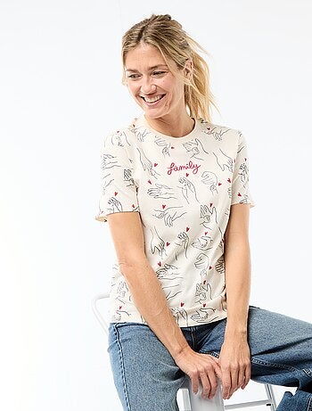 T-shirt imprimé 'Agathe Sorlet x Kiabi' - Saint-Valentin