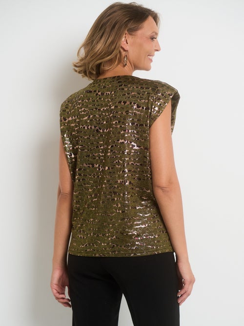 T-shirt imprimé animalier sans manches - Kiabi
