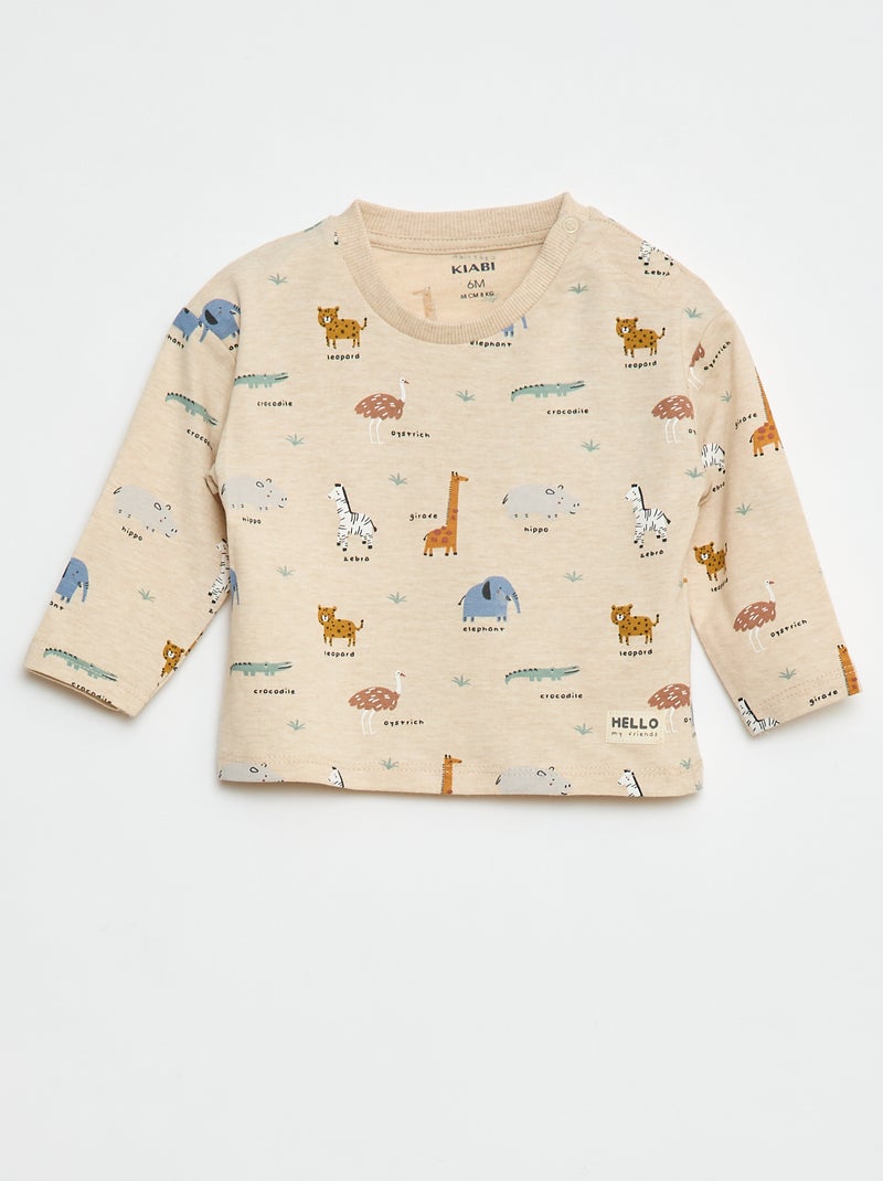 T-shirt imprimé animaux Beige - Kiabi