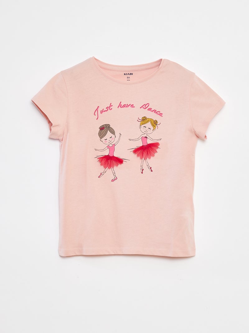 T-shirt imprimé animé manches courtes Rose - Kiabi