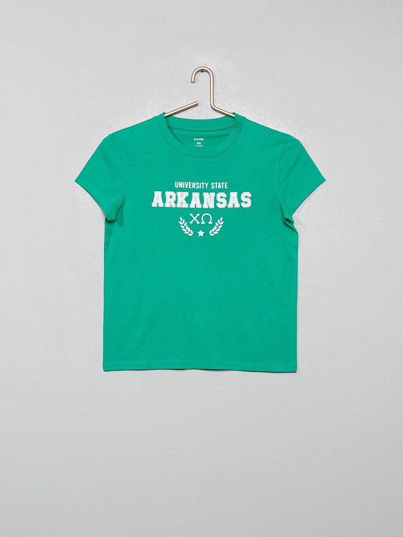 T-shirt imprimé 'Arkansas' vert - Kiabi